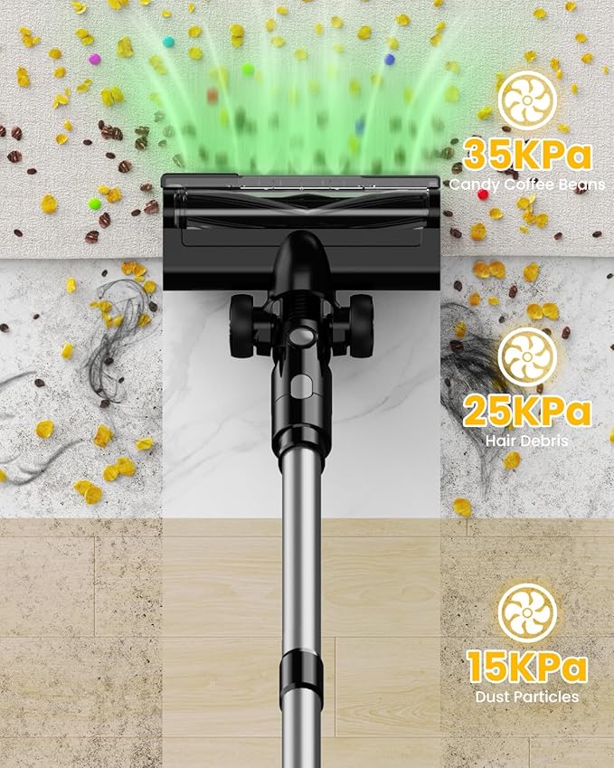 Cordless Vacuum Cleaner for DeWalt 20V Battery, 7-in-1 Lightweight Stick Vacuum with HEPA Filter, 35KPA Suction, 350W Brushless Motor, 3 Modes for Carpet, Floor, Car (Battery Not Included)