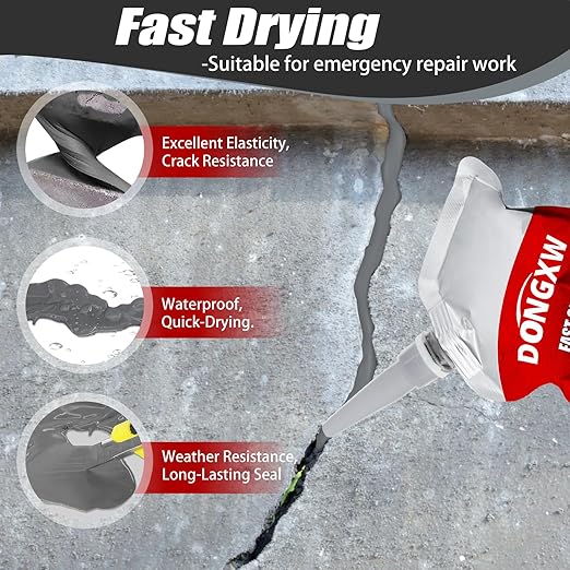 Concrete Crack Filler, 8 PCS Cement Crack Repair Sealant, Self Leveling Concrete Filler for Driveways, Walkways, Patios, Outdoor Joint Repair Waterproof