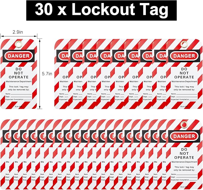 SAFBY Lockout Tagout Locks, Safety Padlock, Keyed Differently Loto Safety Padlocks for Lock Out Tag Out Kits Station (Red 1-30)