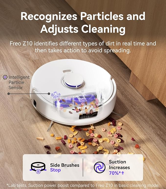 NARWAL Freo Z10 Robot Vacuum and Mop Combo, Tangle Free Robot Mop, 15,000Pa Suction, Adapts to Hard-to-Reach Areas, Self-Emptying, Mop Washing & Drying, Obstacle Avoidance, for Pet Hair & Hard Floor