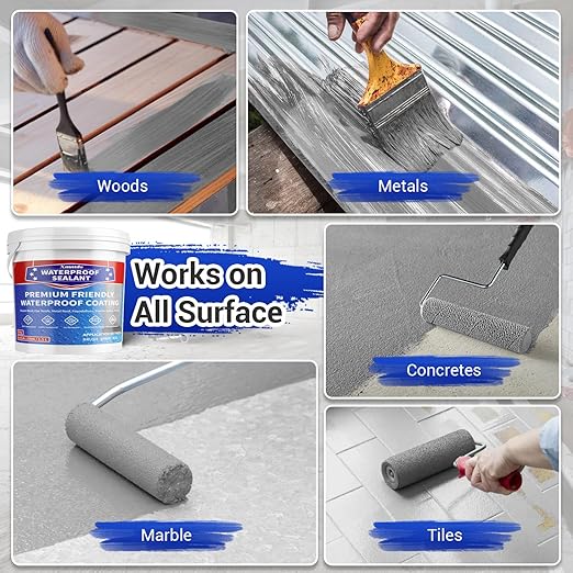 Polyurethane Waterproof Coating, 0.4 Gallon / 51 Fl 0z., Light Grey, Polyurethane Coating for Multi-Surface Leak Repair Roofs, Gutters, Basements, Indoor and Outdoor Liquid Water Proof Sealant