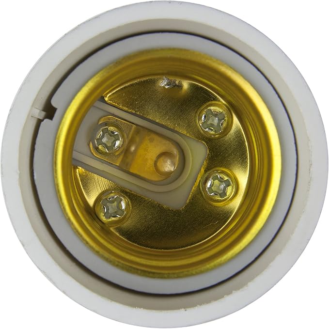 Sunlite GU24 Socket to Medium Base Adapter, Converts GU24 Fixtures to Use Medium Base (E26) Bulbs, Low Profile Design, Easy to Install, White Finish, 12-Pack