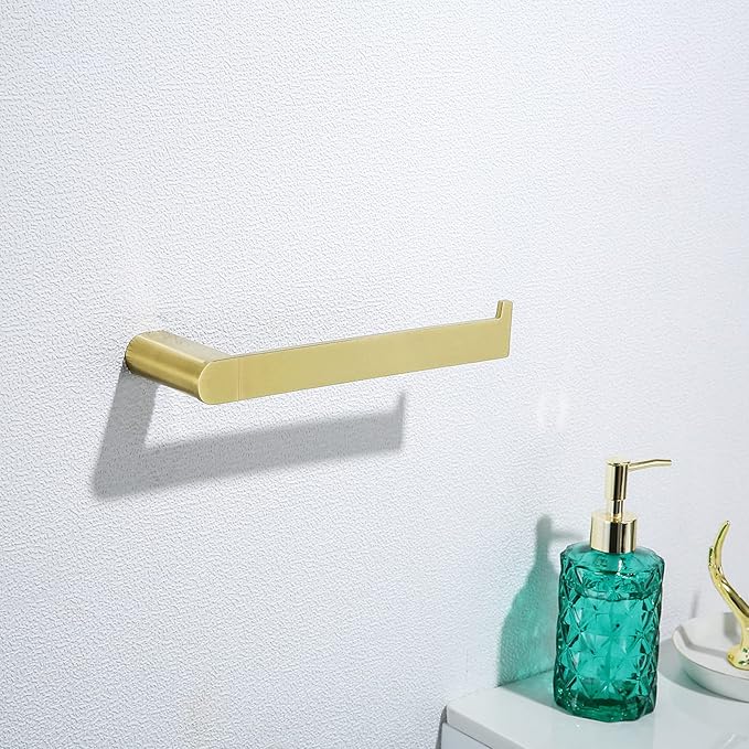 RANDOM Brushed Gold Towel Bar Set 5 Piece Bathroom Hardware Set Include 9.8/23.6 Inch Towel Holder Toilet Paper Holder and 2 Towel Hooks Stainless Steel Bathroom Accessories Kit Wall Mount