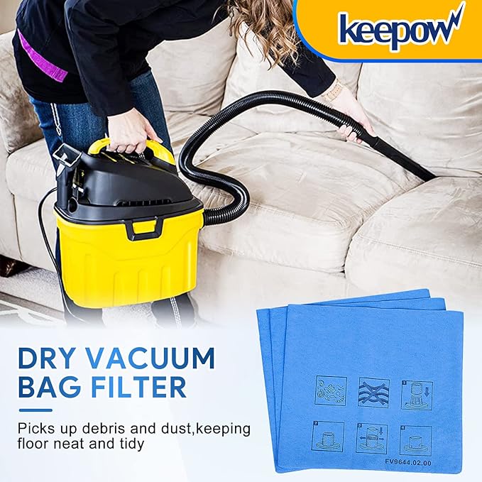 KEEPOW Shop Vac Filters Compatible with Stanley 1-6 Gallon Wet/Dry Vacuums SL18910P-3, SL18129, SL18133, Part# 25-1201 (1 Pack)