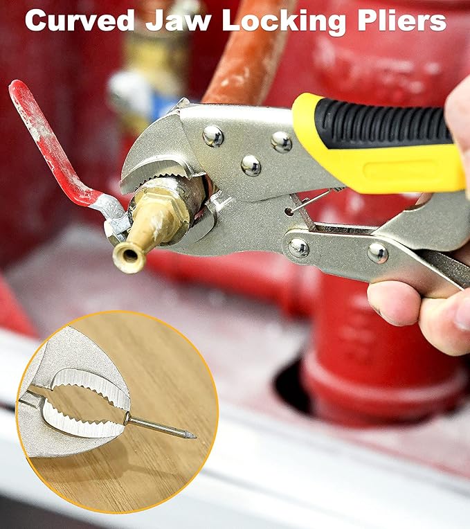 DOWELL 4-Piece Pliers Set - 8 & 10-Inch Combination, Locking & Groove Joint Pliers, Adjustable Wrench, Tool Pouch