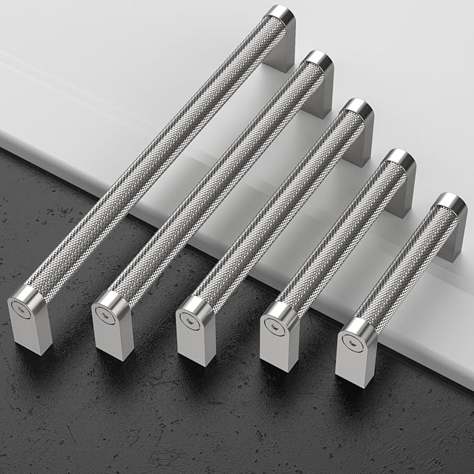 Amerdeco 10 Pack Brushed Satin Nickel Cabinet Pulls 3 Inch Hole Centers Kitchen Cabinet Handles Hardware Kitchen Handles for Cabinets Handles ZH0064