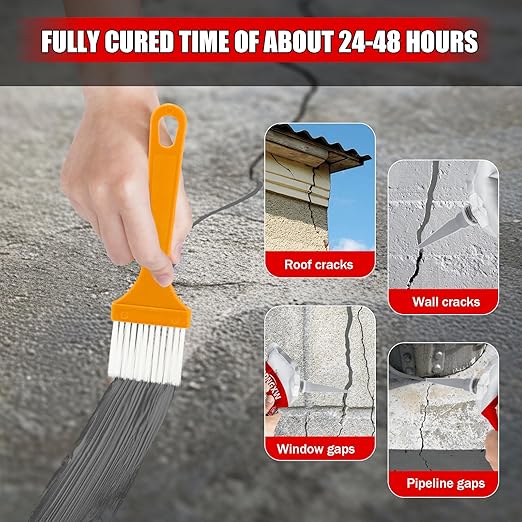Concrete Crack Filler and Sealant 2Pcs, Quick Drying Cement Crack Filler Waterproof Repair Sealant, Weather Resistant Concrete Sealer Outdoor Caulking Glue for Cement-Based Materials, Gray