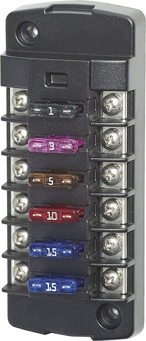 Blue Sea Systems 5037 ST Blade Fuse Block - Six Independent Circuits, 40 Amps