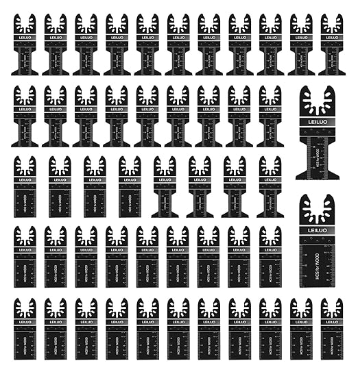 LEILUO 50 Pcs Multitool Blades Set for Wood Oscillating Saw Blades Universal Oscillating Tool Accessories with Storage Bag Compatible with DeWalt Makita Dremel and More