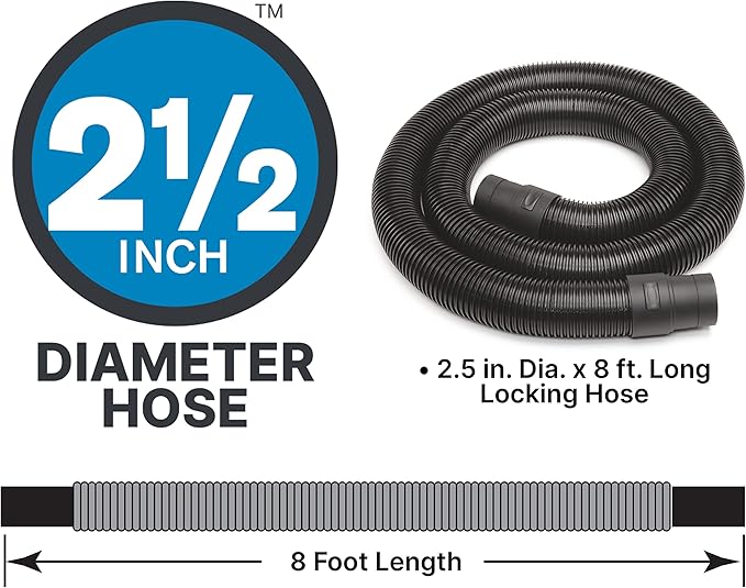 Shop-Vac 8251205 12 Gallon, Wet/Dry Utility Vacuum, 5.5 Peak HP, SVX2 Motor Technology, 2.5 Inch Diameter x 8 Ft Hose, 20 Ft Cord, Black, Includes Blower Port, Ideal for Garage and Workshop