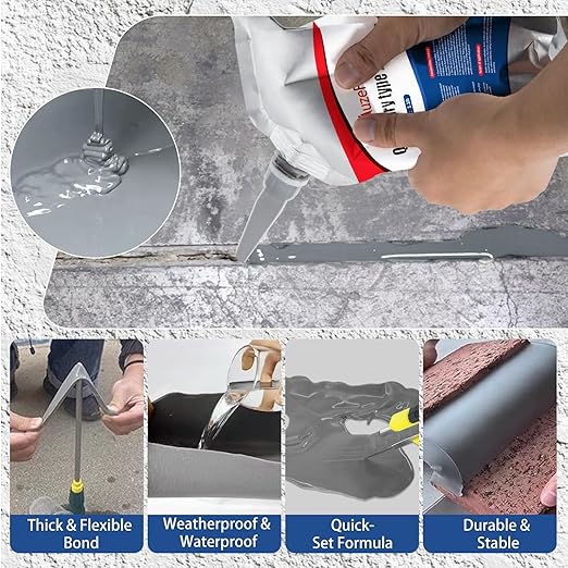 Concrete Crack Filler, Premium Crack Filler, Waterproof Self-Leveling Cement Sealant, Fast-Drying Crack Repair for Driveway, Sidewalk, Garage & Foundation – Indoor Outdoor Use (3 PCS)