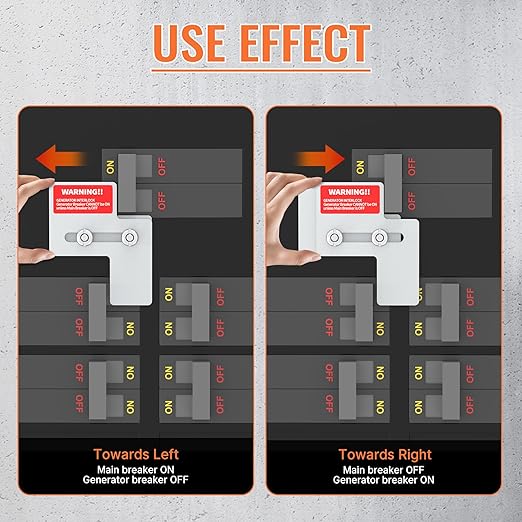 Generator Interlock Kit Main Breaker Interlock Kit Fit for Siemens 100 Amp and Murray 100 Amp Panel, 1 1/4" Space Between Main and Generator Breaker