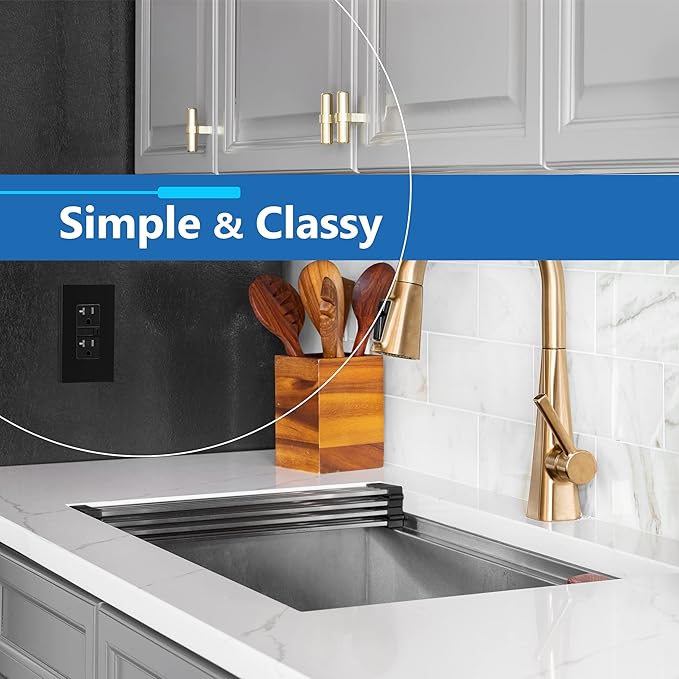 LIDER Matte Finish Decorator Switch Cover, Screwless Wall Plate, Mid-Size 1-Gang 4.88" x 3.11", Unbreakable Polycarbonate Thermoplastic, UL Listed, LSWP-31M-BK5P, Black, 5 Pack