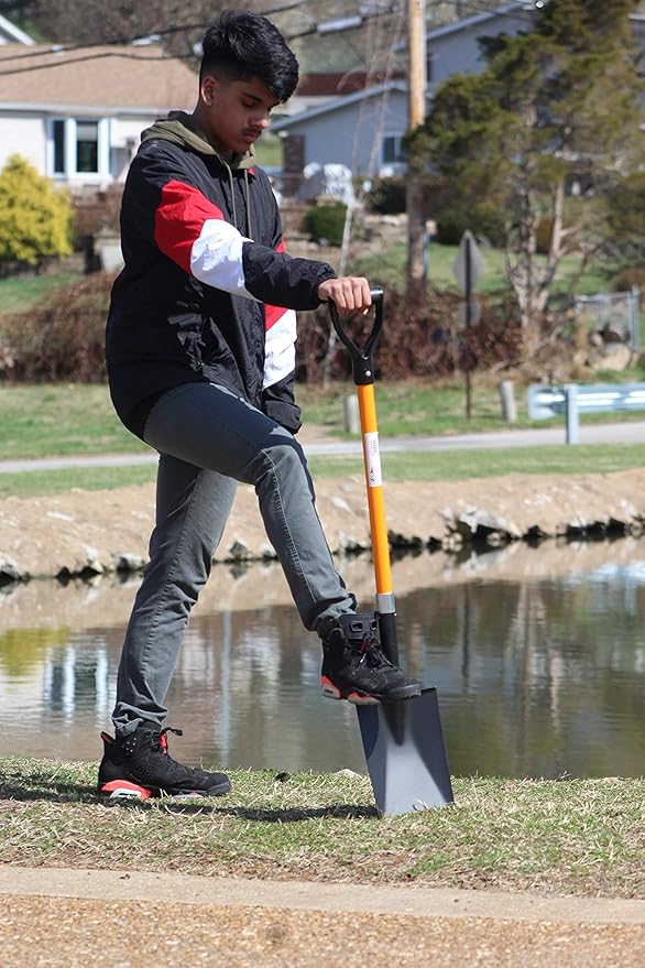 Ashman Spade Shovel (6 Pack) – 41 Inches Long D Handle Grip – The Single Shovel Weighs 2.2 Pounds and has a Durable Handle – Premium Quality Multipurpose Orange Spade Shovel with Strong Build.