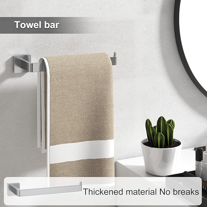 Toilet Paper Holder Collision Avoidance Towel Racks for Bathroom Thickened Material 304 Stainless Steel Towel Rack 10-Piece Towel Bar Brushed Nickel Bathroom Hardware Set Will Not Rust
