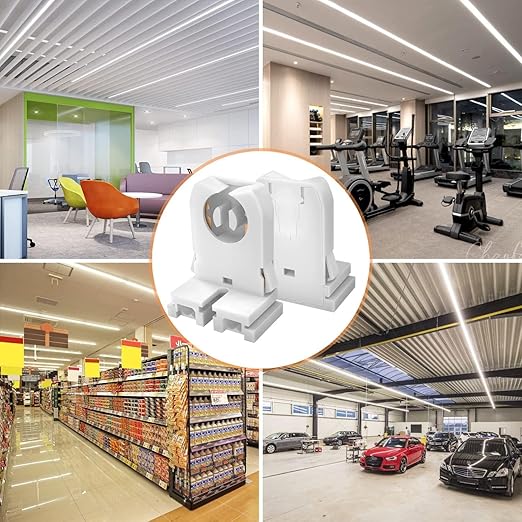 JESLED Non Shunted LED Tombstones - (Pack of 24) T8 Lamp Holder, UL Turn Type Tombstone Lampholder for T10 T12 LED Fluorescent Tube Replacement, Medium Bi-pin G13 Socket for Programmed Start Ballasts