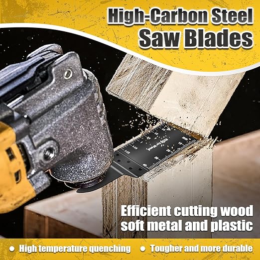 20PCS Oscillating Tool Blades, Professional Universal Titanium Oscillating Saw Blades Multitool Blades Kits for Wood Plastics Metal, Dewalt Ryobi Fein Milwaukee(1 titanium blade 19 wood blades)