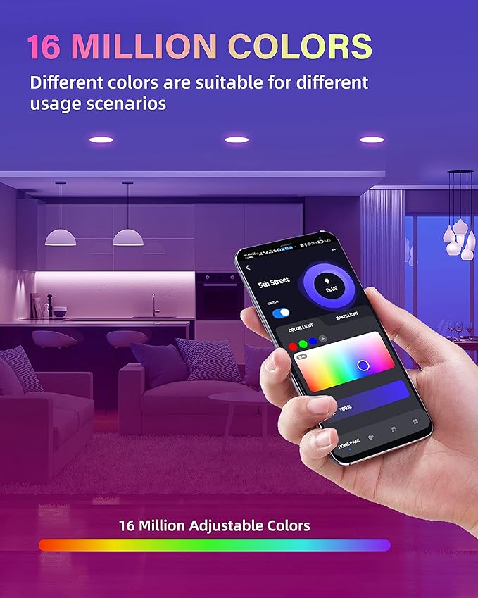 2 Pack Smart Recessed Lighting 4 Inch, Ultra-Thin LED Recessed Lighting 9W 850LM Smart Downlight with Junction Box, Compatible with Alexa/Google Assistant - ETL and Energy Star