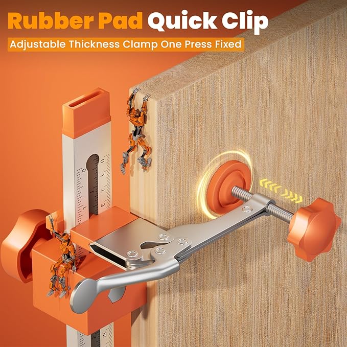 2.0 Adjustable Drawer Slide Jig With Toggle Clamp & Magnetic Arm, Precision Cabinet Drawer Jig Tool With Laser-Engraved Dual-Scale Mark For Mounting Drawer Slide, Providing Easy Installation