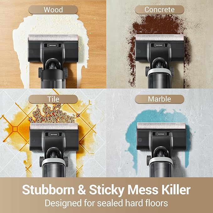 DREAME H14 Pro Wet Dry Vacuum Cleaner, 180° Lie-Flat Vacuum Mop, 140°F Washing and Fast Hot Air Drying, Powerful 18kPa Suction Floor Cleaner Machine, Easy GlideWheel Movement, Smart App Control