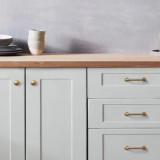 Goo-Ki 6 Pack Champagne Copper Cabinet Drawer Pulls Kitchen Hardware - 5.04"(128mm) c-c Bar Pull Dresser Handles for Cupboard Bathroom Closet Wardrobe