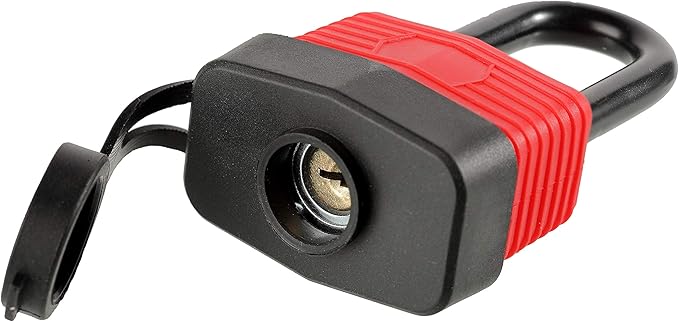 Heavy Duty Covered Laminated Steel Keyed Padlocks, Keyed Alike Locks, Waterproof Padlock for Outdoor use, 1-9/16 inch Wide Body, Long Shackle-Pack of 20