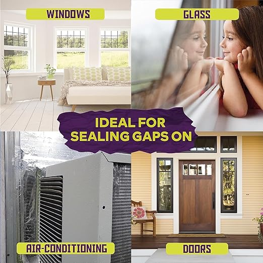 ATack Weather Seal Tape for Windows and Doors 2" x 30yds (3-Pack) - Keep Cold Out for Winter, Residue-Free Stripping, Air Conditioner Sealing