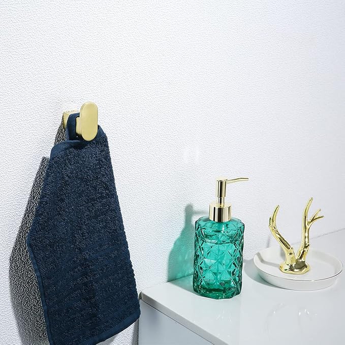 RANDOM Brushed Gold Bathroom Hardware Set Bathroom Towel Holder Set 4 Piece Include 18” Gold Towel Bar Toilet Paper Holder and 2 Towel Hooks Wall Mount Stainless Steel Brushed Gold Towel Bar Set