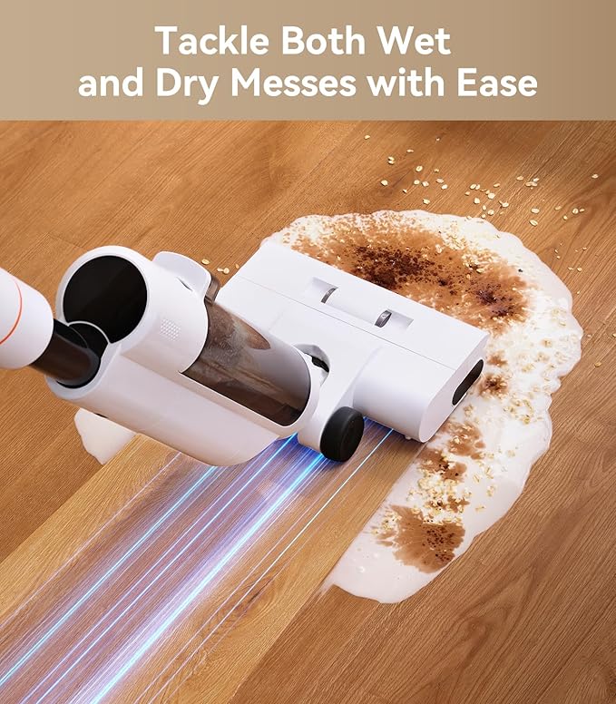 JONR ED20 Pro 4-in-1 Cordless Wet Dry Vacuum Cleaner, 17000 Pa Vacuum Suction Power, Self-Cleaning and Automatic Drying with One Click, Intelligent Voice Reminder