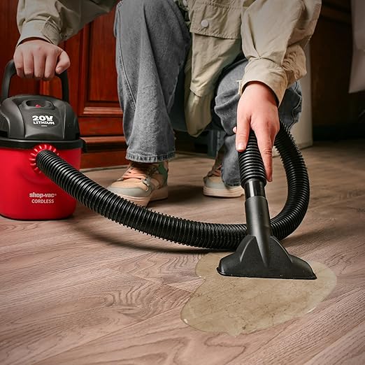 Shop-Vac Wet Dry Cordless Vacuum Cleaner, 8.0 Peak Kpa Cordless Vacuum Cleaner with Collapsible Handle Wall Bracket & Multifunctional Attachments, Portable Compact Shop Vacuum for Home, Car, Jobsite