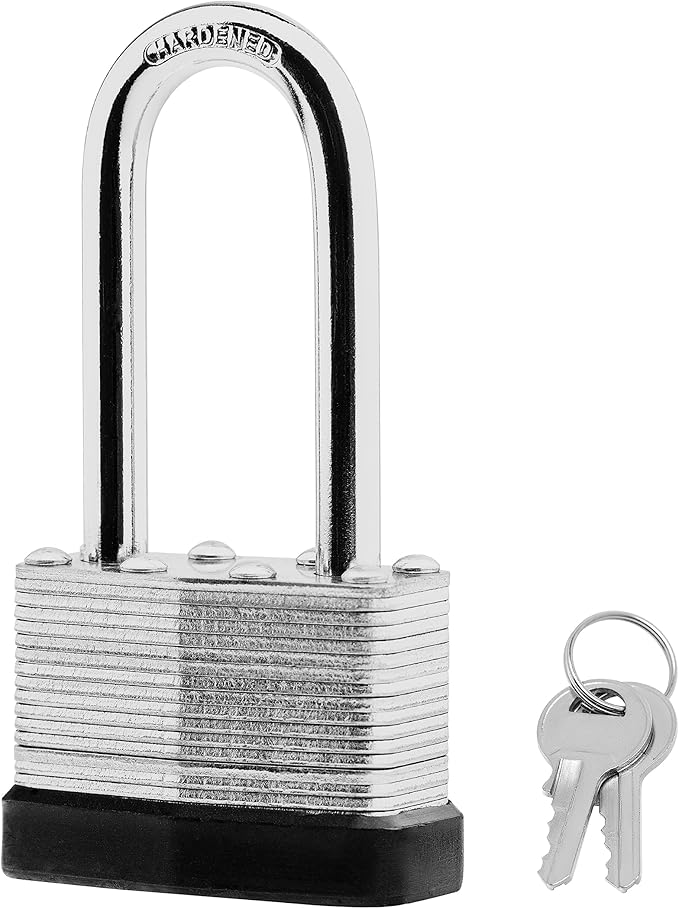24-Pack Keyed Alike Laminated Steel Padlocks Keys, 1-3/4" Wide, Heavy Duty Long Pad Lock Set with Same Keys