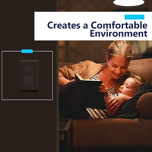 LIDER Dimmer Paddle Switch for Dimmable 300W LED/CFL Lights, 1-Pole or 3-Way, 120 V, Modern Upgrade, UL Listed, Wall Plate Included, Brown