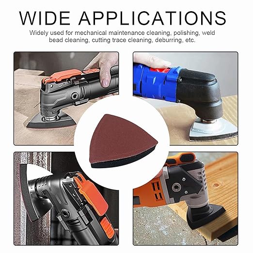 133PCS Oscillating Tool Sanding Pads Kit,125 Sandpaper, 2 Triangular Sanding Pads and 6 Triangular Scrubbing Pads for Surface Sanding,Mechanical Maintenance Cleaning,Polishing,Deburring