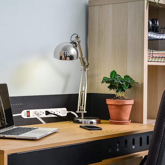 Digital Energy 6-Outlet Surge Protector Power Strip with 25-Ft Long Extension Cord, White, ETL Listed, UL Standard