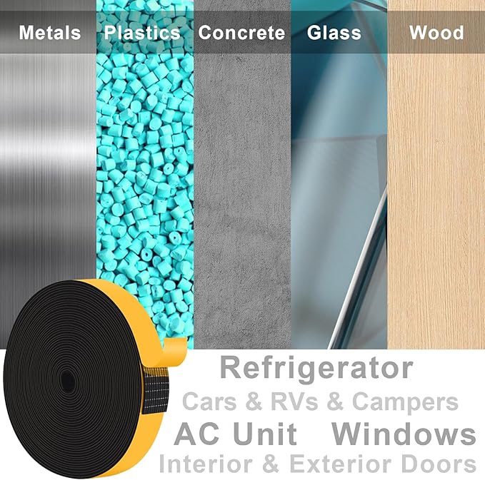Sliding Door Seal - Weather and Soundproof Strip, 1" W x 1/16" T x 33Ft