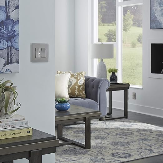 Legrand radiant TM874NICC6 15 Amp Rocker Wall Switch, 4-Way Decorator Light Switches, Nickel (1 Count)