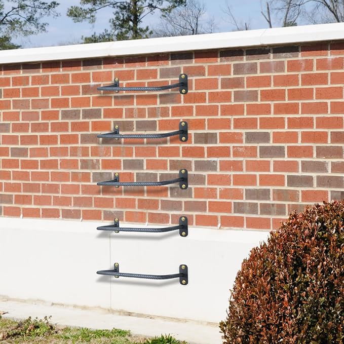 5-Rung Window Well Ladder, Heavy Duty Steel Basement Egress Ladder, Adjustable Wall Muonted Ladder for Home Safety, 700LBS