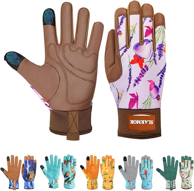Leather-Gardening-Gloves for Women,Thorn-Proof Work-Gloves for Weeding,Digging,Planting,Pruning Yard garden Gloves