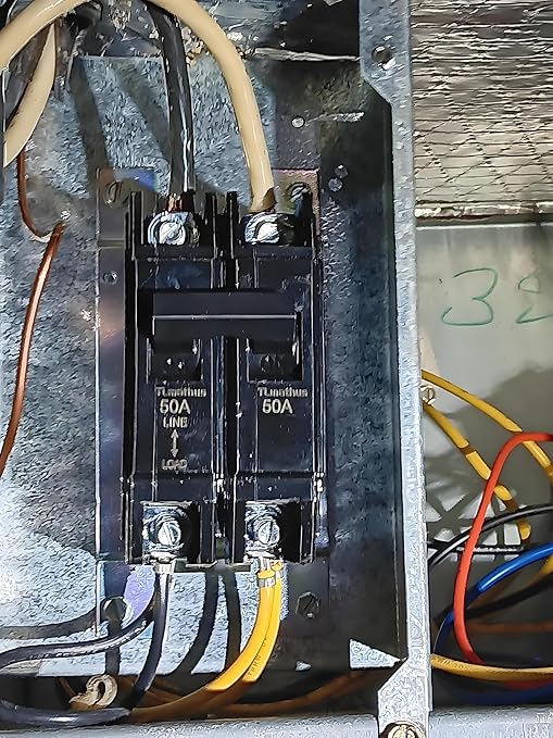 Unit Mount Circuit Breaker, THQC2150WL 2P 50 Amp Breaker, Molded Case Circuit Breaker Feed-Thru, 120/240VAC, Standard