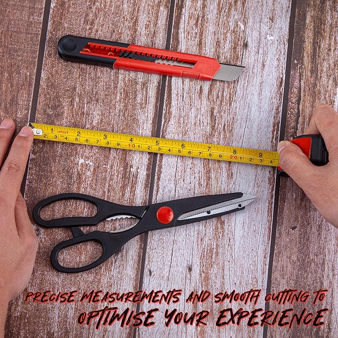 CARTMAN 39-Piece Home Tool Set Kit, Essential Household Hand Tools with Plastic Storage Case, Red