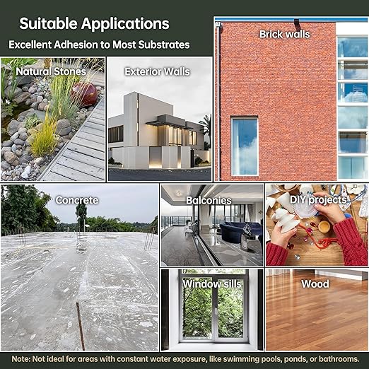 1 Gallon Transparent Waterproof Coating, Clear Acrylic Sealant Invisible Adhesive Leak Repair Agent for Concrete, Wall, Wood, Brick, Stone, Water-Based Outdoor & Indoor Sealer 4KG