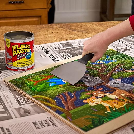 Flex Paste, Waterproof Paintable Putty, Spackle Sealant, Fill Gaps Cracks Holes - Block Out Water and Air - UV Resistant - Walls, Drywall, EPDM, Concrete, Roof, RV Repairs, Clear, Half-Quart