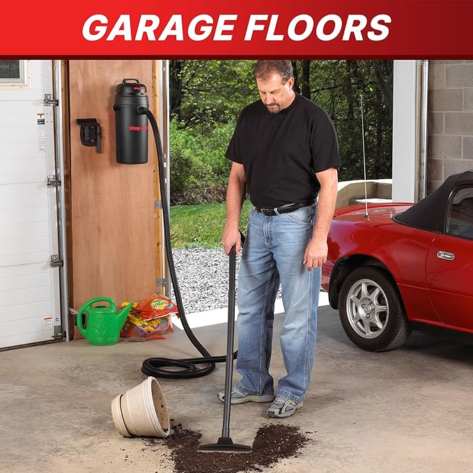 Shop-Vac 9522205 5 Gallon 5.5 Peak HP Hangup Wet/Dry Vacuum, 1.25 Inch Diameter x 18 Foot Hose, 6 Foot Cord, Wall Mount Included, Ideal for Garage, Workshop & Home