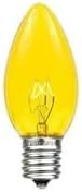 Novelty Lights 500 Case C7 Outdoor Christmas Replacement Bulbs, Yellow, C7/E12 Candelabra Base, 5 Watt, 500 Bulbs