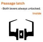 CLG HARDWARE Commercial Lever Door Lock - Heavy-Duty Locking Door Handle, Designer Door Handles, Cylindrical Lever Lock, Non-Handed Grade 2 Industrial Door Handle, 26D Satin Chrome, Passage/Closet