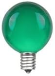 Novelty Lights 25 Pack G40 Green Outdoor Globe Bulbs, Light Bulbs Glass Incandescent Bulbs with 3000 Hour Lifespan, Globe String Lights Replacement Bulbs