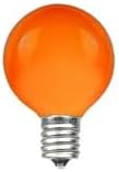 Novelty Lights Incandescent G50 Globe Replacement Bulbs - Outdoor Individual Bulbs for Events, Holiday Parties, Patios, and More - E17/C9 Intermediate Base, 7 Watt Lights (Orange, 25 Pack)