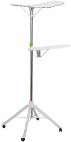 Extra Capacity Garment & Clothes Drying Rack, Adjustable-Height, 120 Pieces of Clothes, Stainless Steel, 4 Caster Wheels