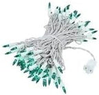 Novelty Lights 50 Feet 100 Bulb Incandescent Mini Light String, Green with 6-Inch Spacing on White Wire, UL Listed Commercial Grade Indoor/Outdoor Mini Lights, Connectable End-to-End