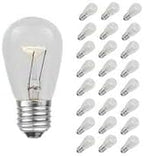 Novelty Lights 5 Pack S14 Outdoor Patio Edison Replacement Bulbs, E26 Medium Base, Clear, 11 Watt